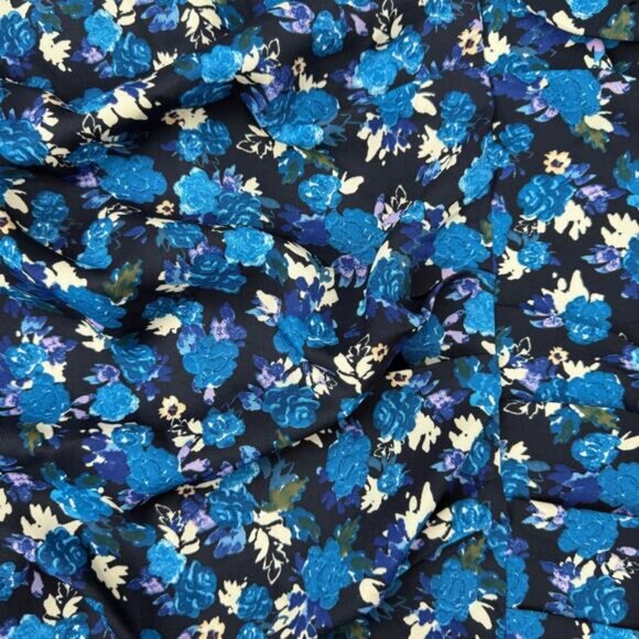 Zara Ruched Blue Floral Print Mini Skirt Womens Size XS - Picture 7 of 8